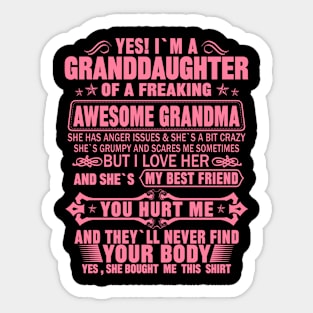 YES! I AM A  PROUD granddaughter  .. awesome grandma Sticker